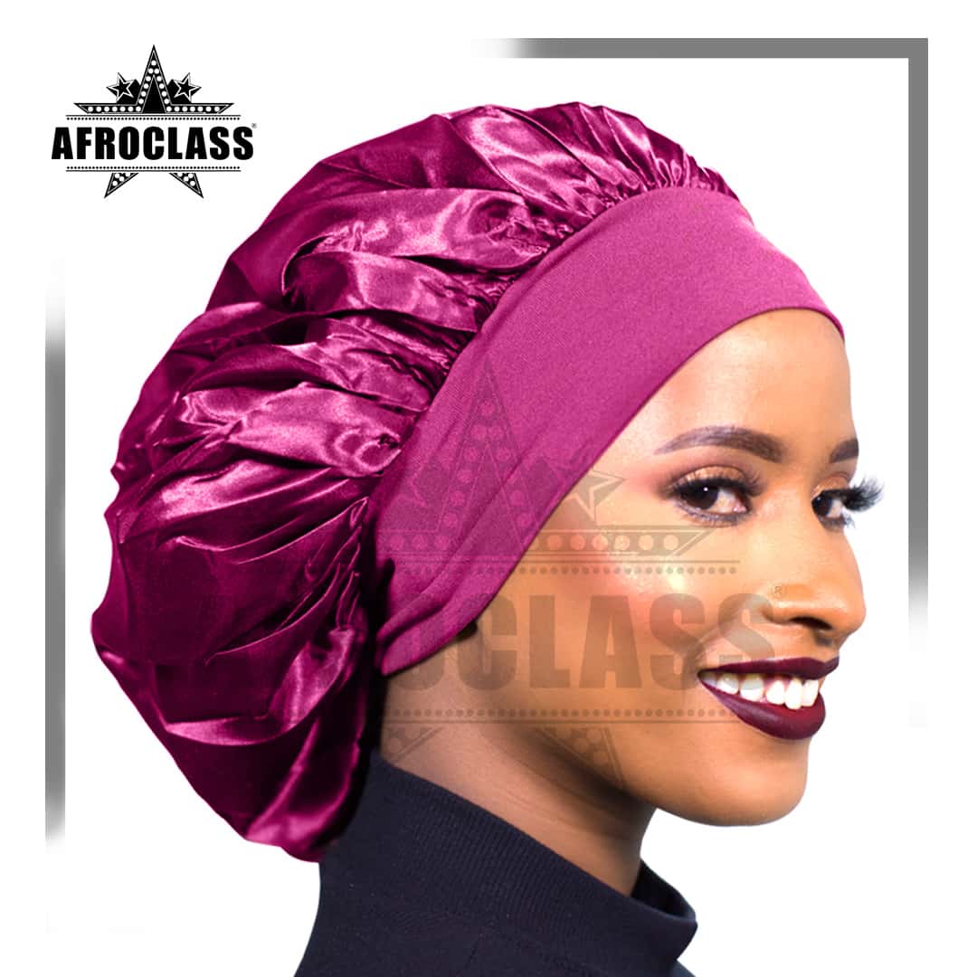 AFROCLASS – Großhandel Schlafhaube/Bonnet – Damen – Satin-Schlafhaube mit breitem Elastikband3