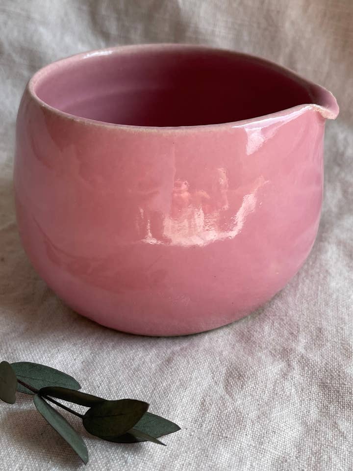 Candyfloss Pink Matcha Bowl for wholesale by Charlotte Manser Ceramics