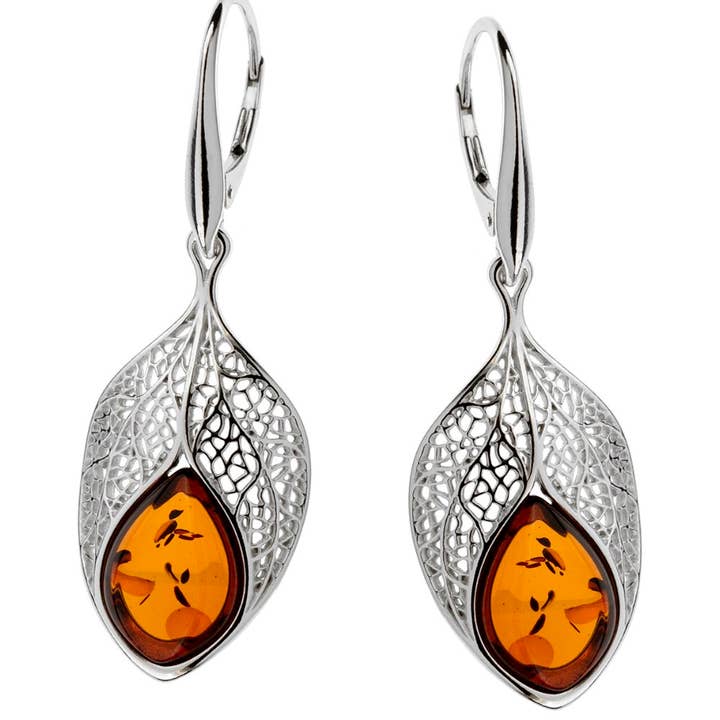 Stunning Baltic Amber earrings for wholesale by Amber House