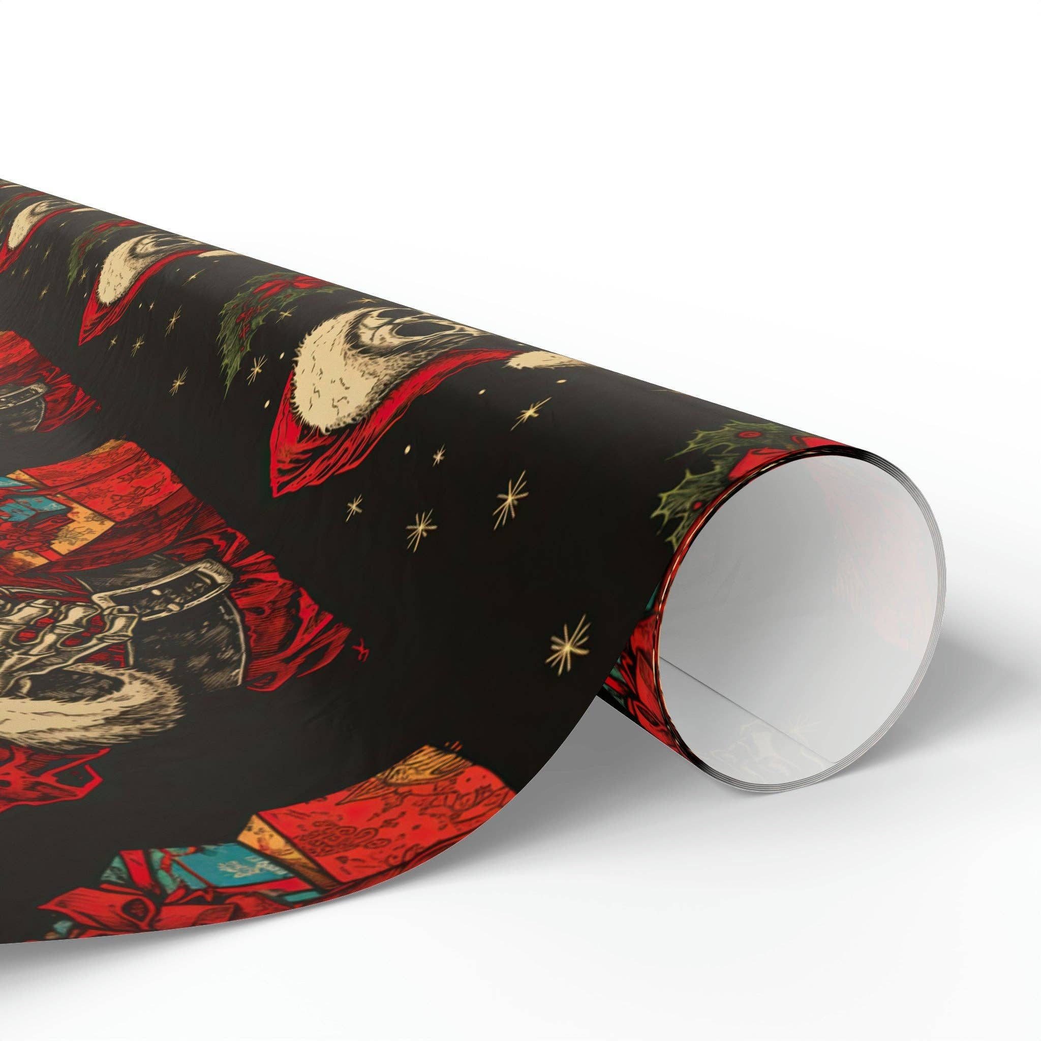 Goth Cloth Co. - Wholesale Flat Wrap - Skeleton Santa Gift Wrap4