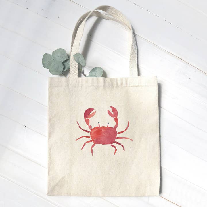 Red Crab - Canvas Tote Bag for wholesale by Cottage Shore