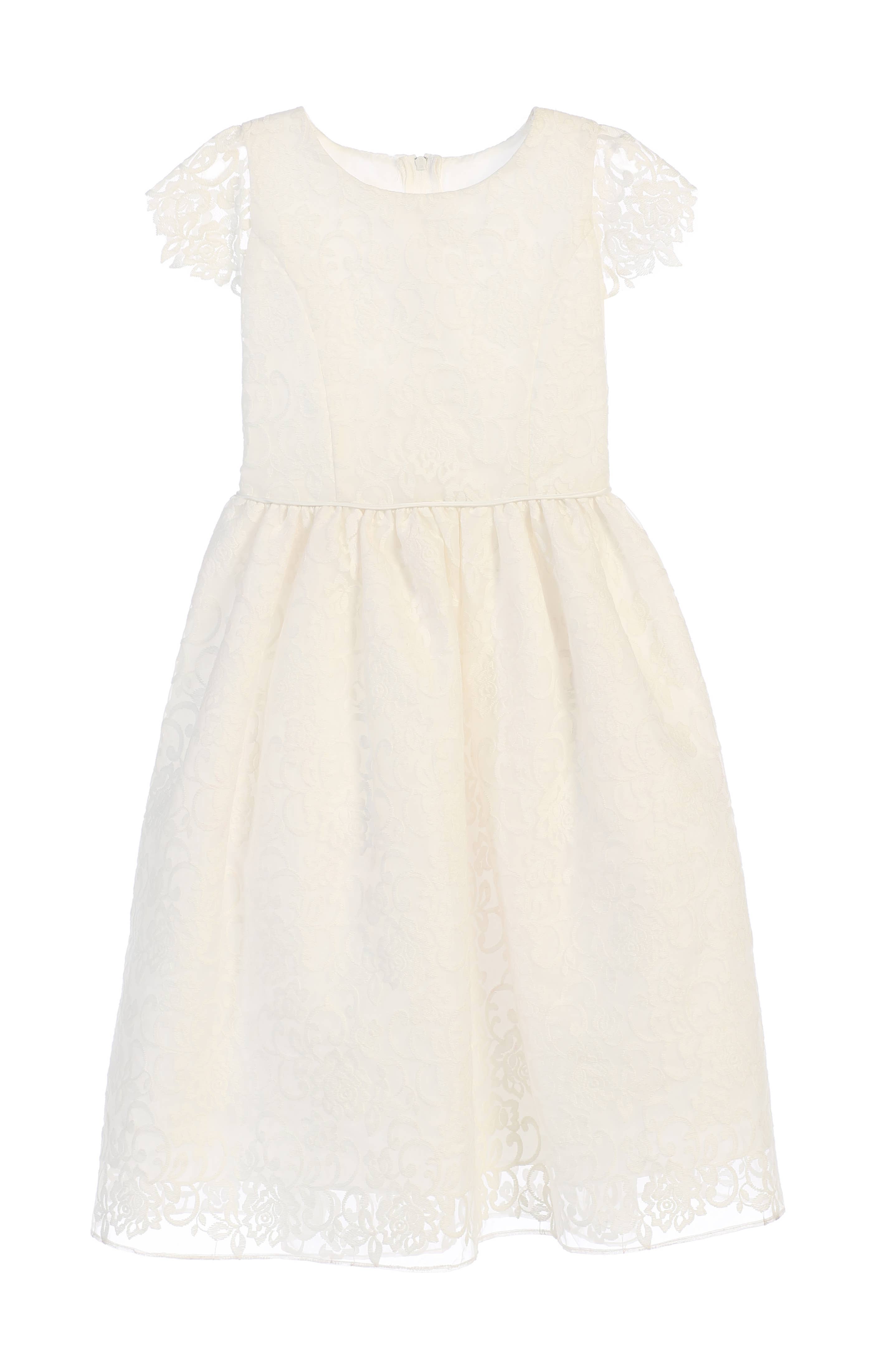 Sweet Kids, Inc. - Venta al por mayor Vestido - Niños - SK688 - organza bordada de flores con mangas festoneadas2