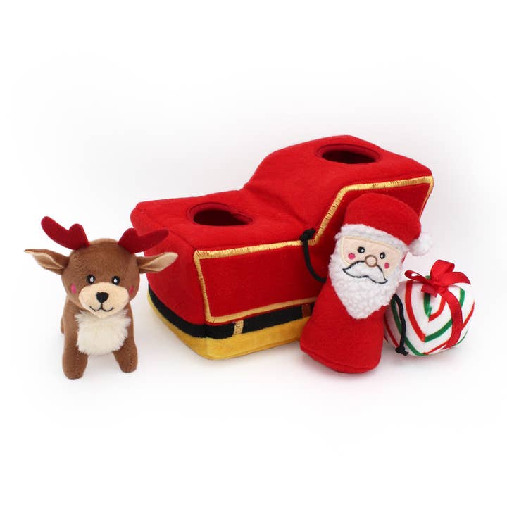 ZippyPaws - Wholesale Knuffelspeeltje - Hond - Holiday Burrow™ - Santa’s Slee - Kerstspeelgoed voor honden3