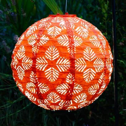 Stella Brights 12" Globe Solar Lantern - Clementine for wholesale by Allsop Home & Garden