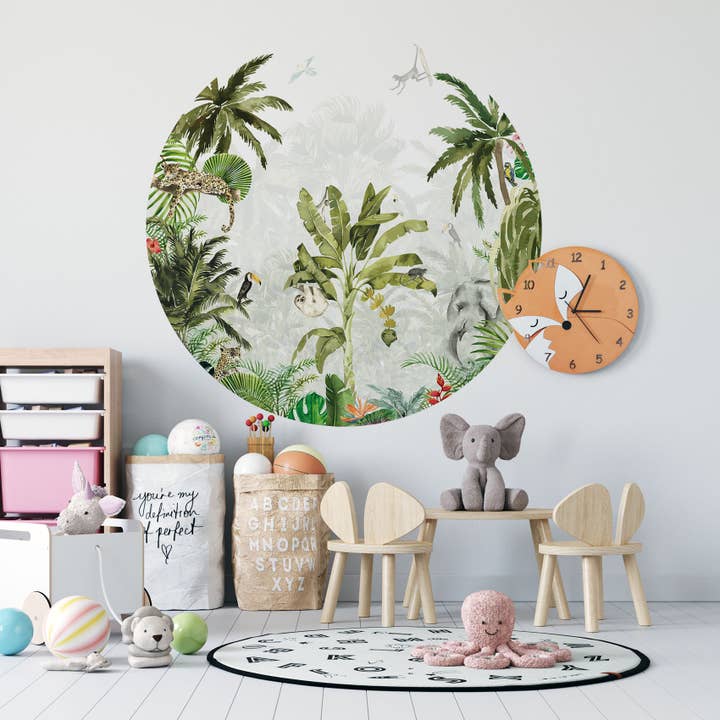 Tapet Circle - INTO THE JUNGLE - Jungle Bakgrund för wholesale av Walloha