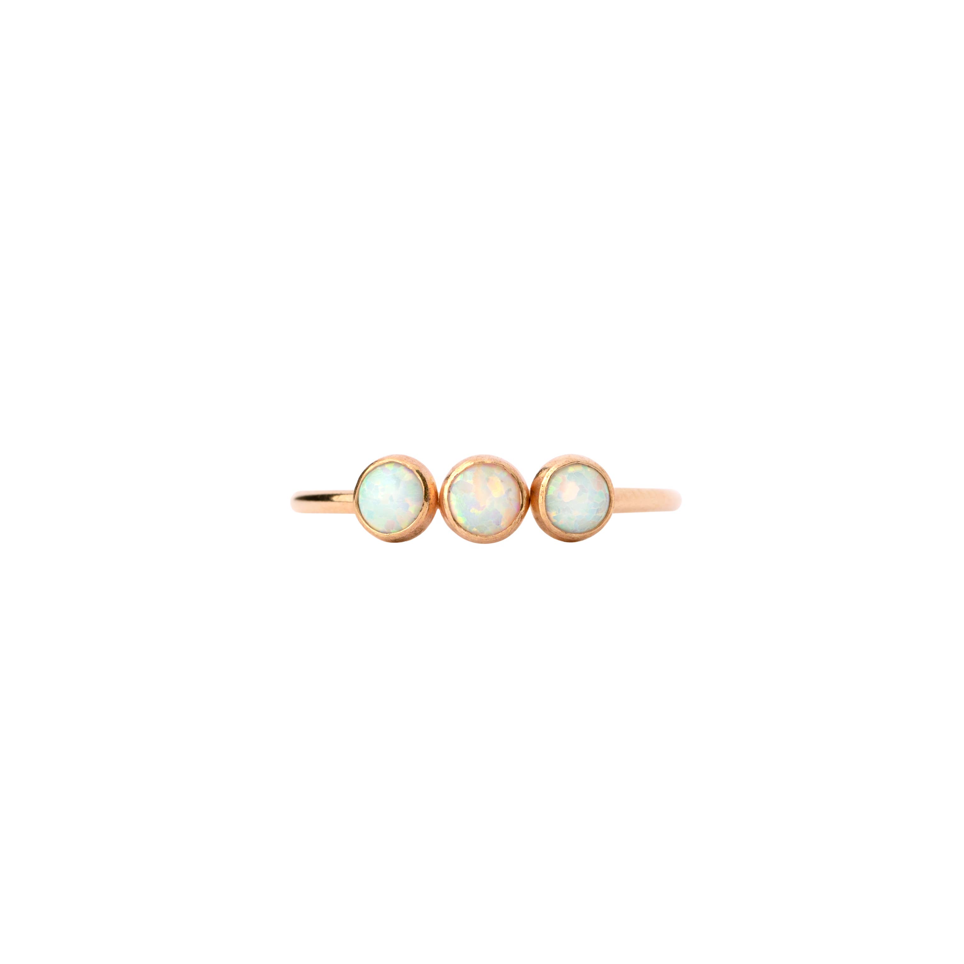 Mineral and Matter - Wholesale Multi-Stone Ring - Sisters Opal Ring Three Stone Ring Opal Trio Band White Opal