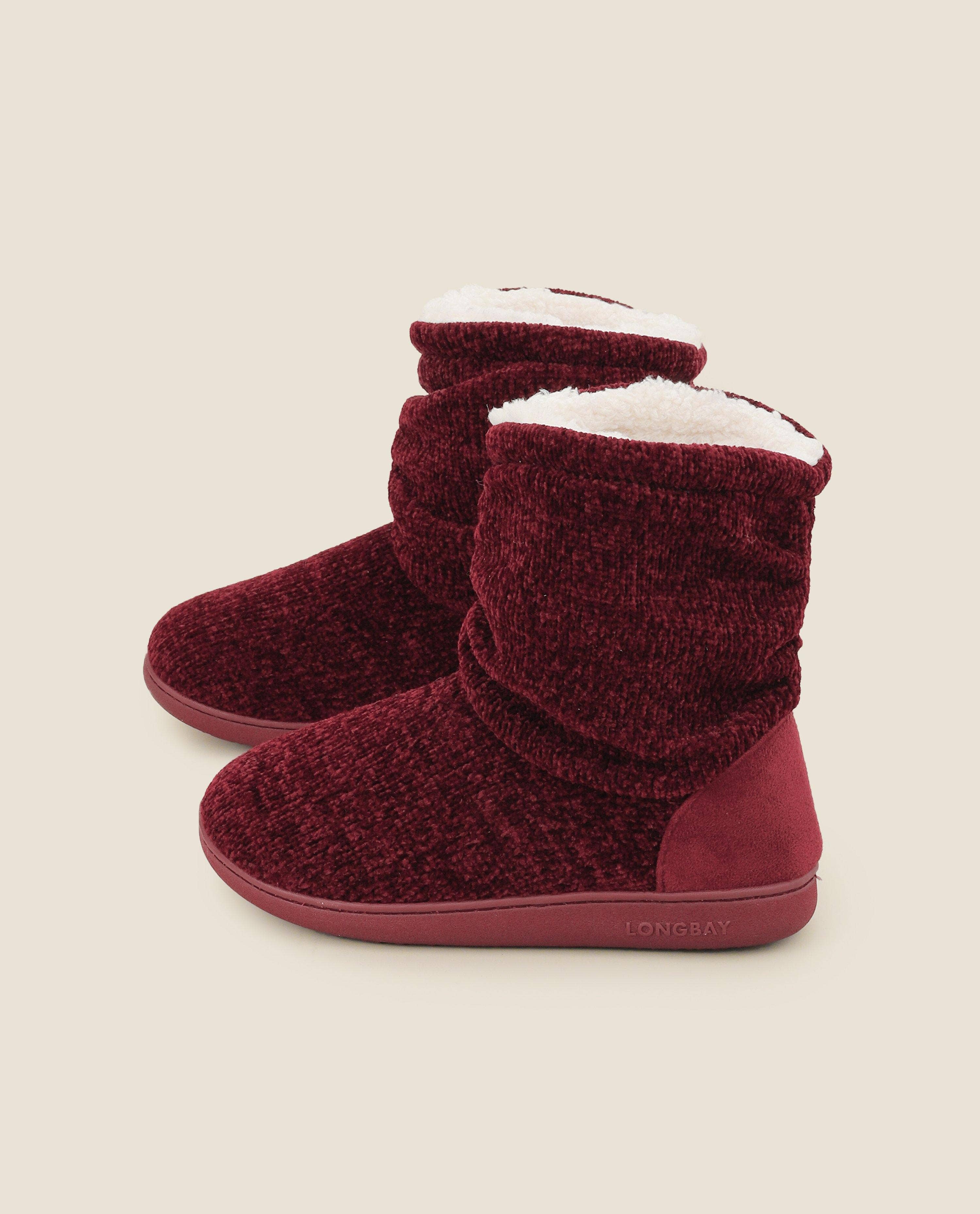 LongBay - Vente Bottines – femme - Chaussons bottillons en tricot chenille pour femmes Fuji22