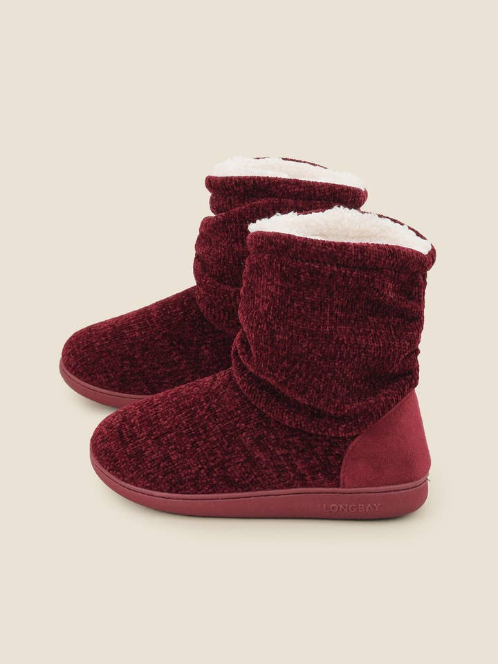 LongBay - Vente Bottines – femme - Chaussons bottillons en tricot chenille pour femmes Fuji22