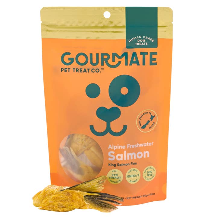 Gourmate Alpine Freshwater Salmon Fin | 100% Salmon Treat for wholesale by Gourmate Pet Treat Co.