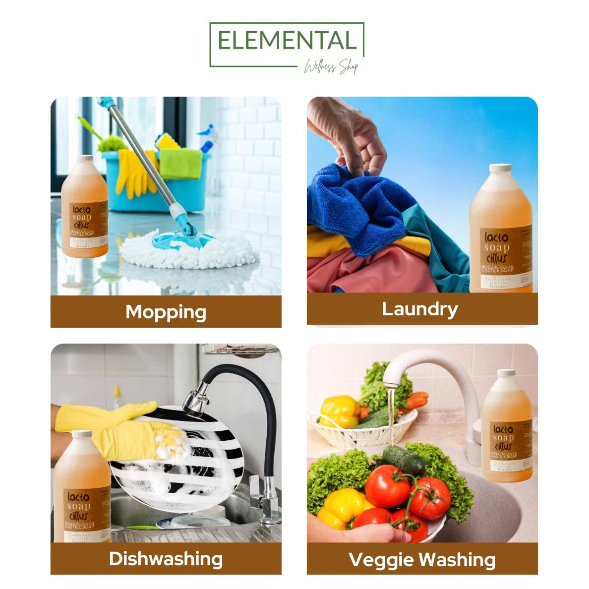 Elemental Wellness | Soap & Toxin-Free Living – wholesale Body wash/shower gel – Frankincense Castile Soap | Bulk Natural Soap (64 oz)2