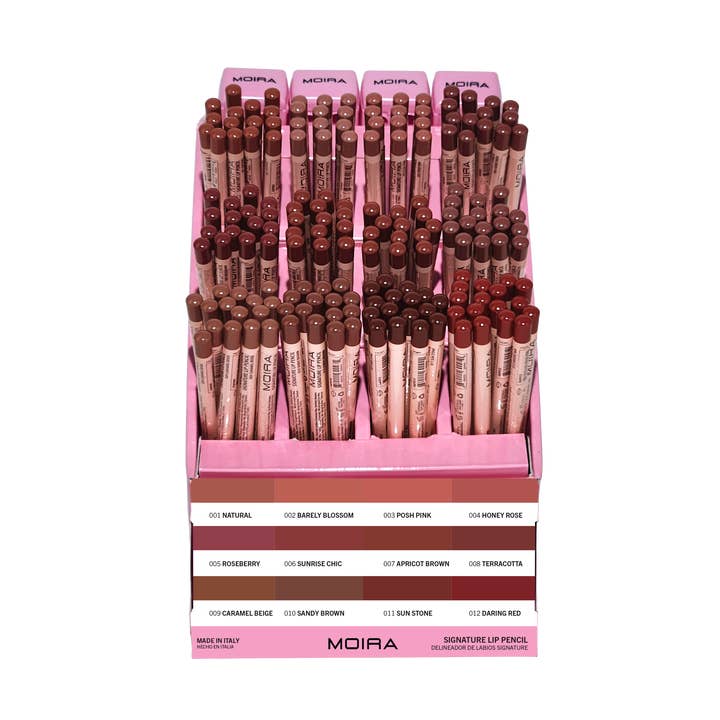Moira Cosmetics - Wholesale Lip Liner/Pencil - Moira Makeup Display Signature Lip Pencil (001-012)0