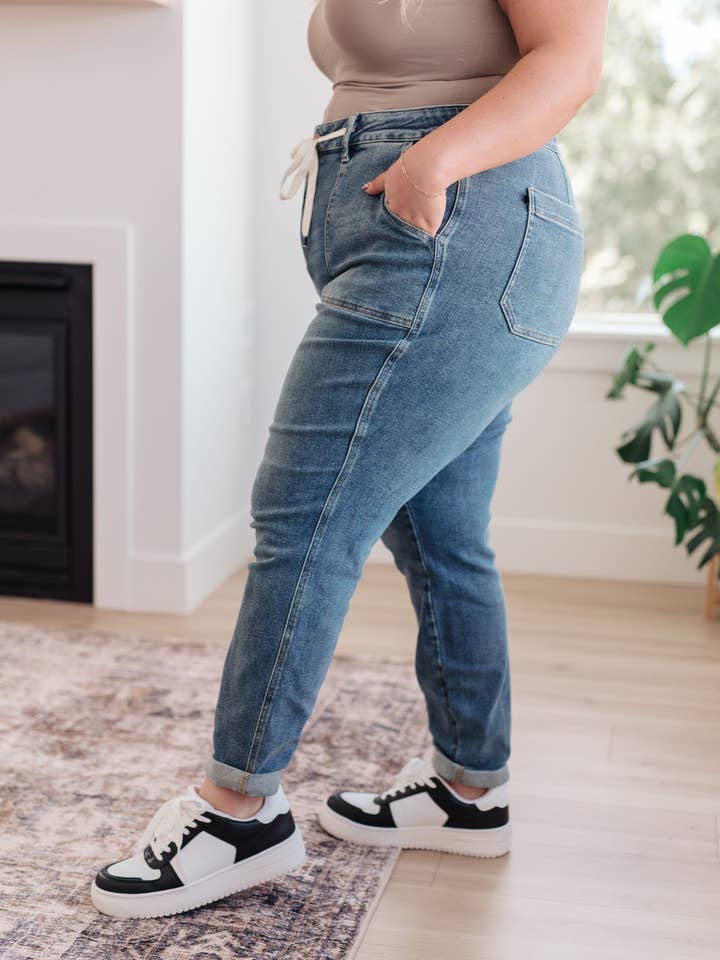 Avenue Wholesale - Wholesale Jeans - Women's - Judy Blue Pull On Denim Joggers in Medium Wash3