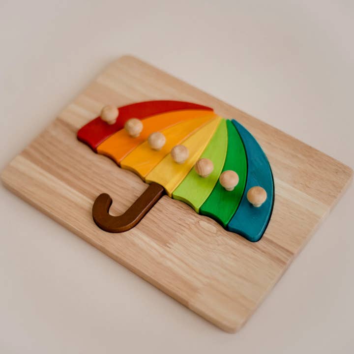 QToysUSA - Vendita all'ingrosso Giocattolo in legno - Bambini - Puzzle a ombrello colorato