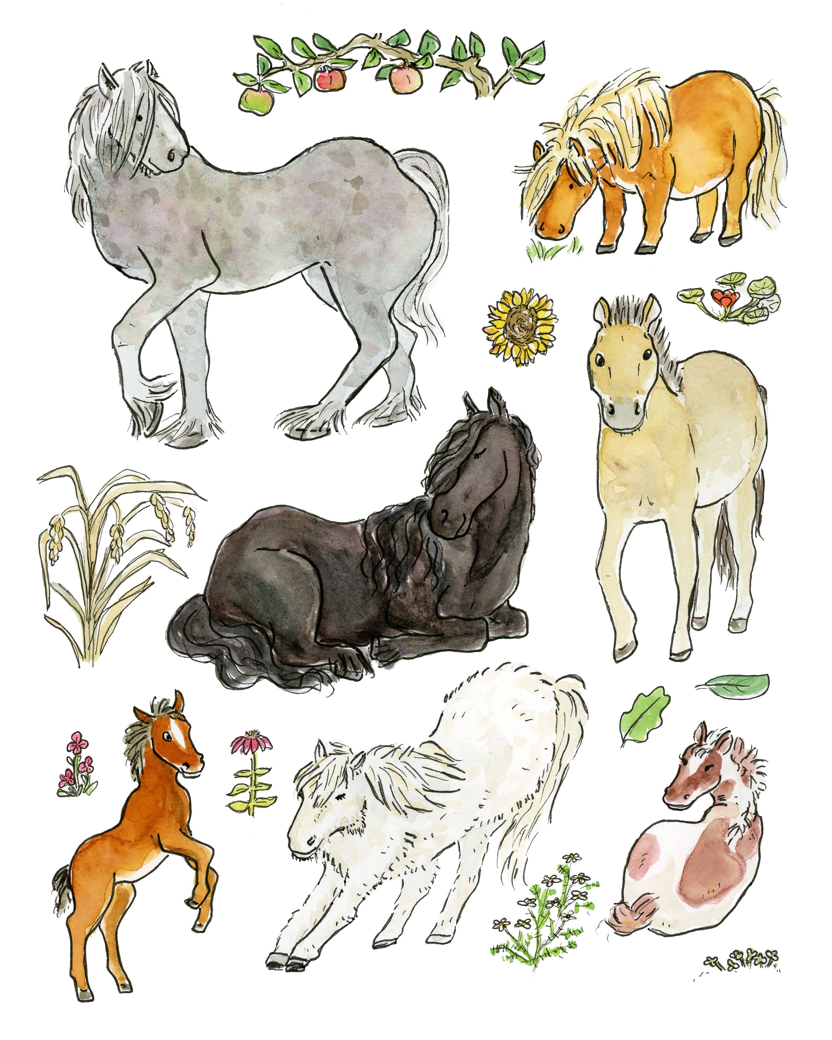 SquidCat, Ink - Wholesale Art Print - Year of the Horse Art Print2