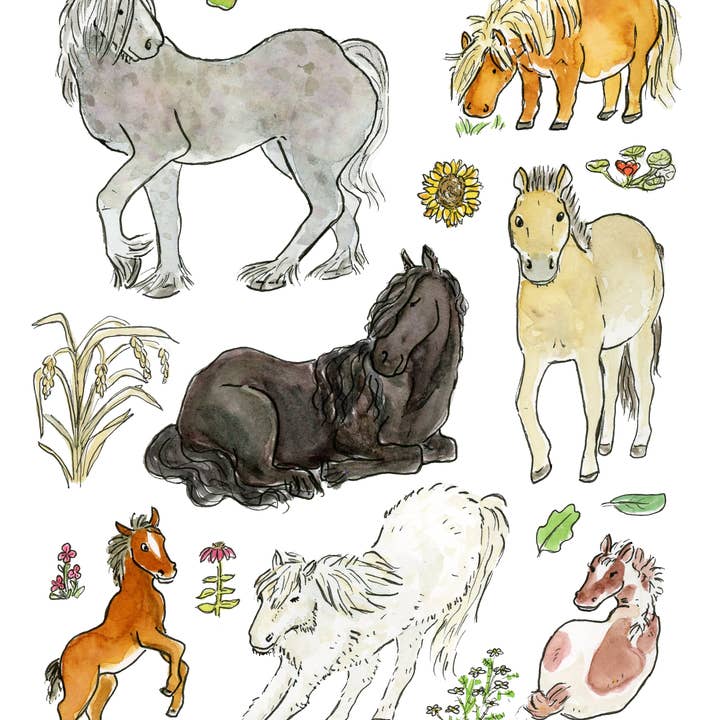 SquidCat, Ink - Wholesale Art Print - Year of the Horse Art Print2