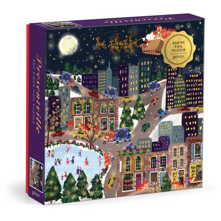 Joy Laforme Presentville 500 Piece Foil Puzzle (Jigsaw Products) for wholesale by Abrams & Chronicle Books
