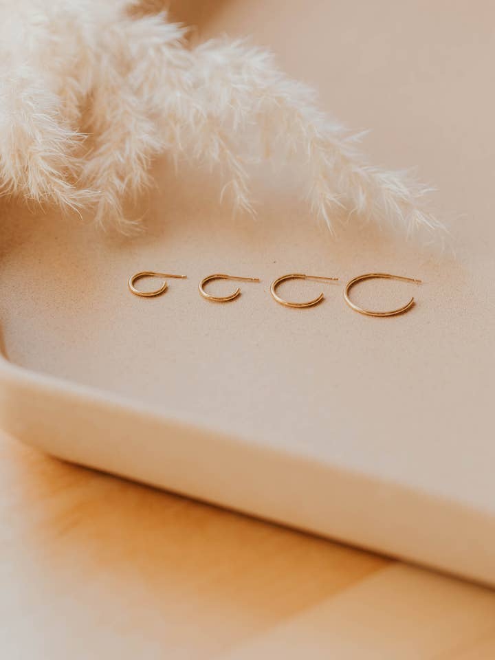 Aros para todos os dias | Preenchimento de Ouro 14kt + Prata de 1ª Lei por atacado de Hello Adorn