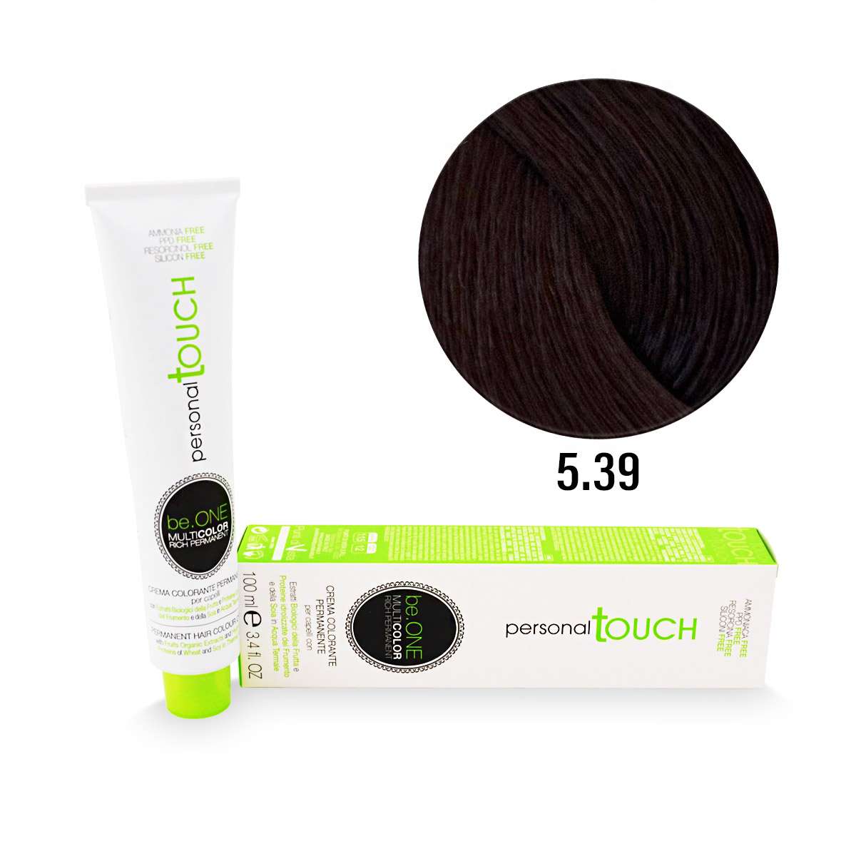 Punti di Vista srl - Wholesale Hair Dye - Be.One Tobacco Color Ammonia-Free Dye Tube 100 ml3