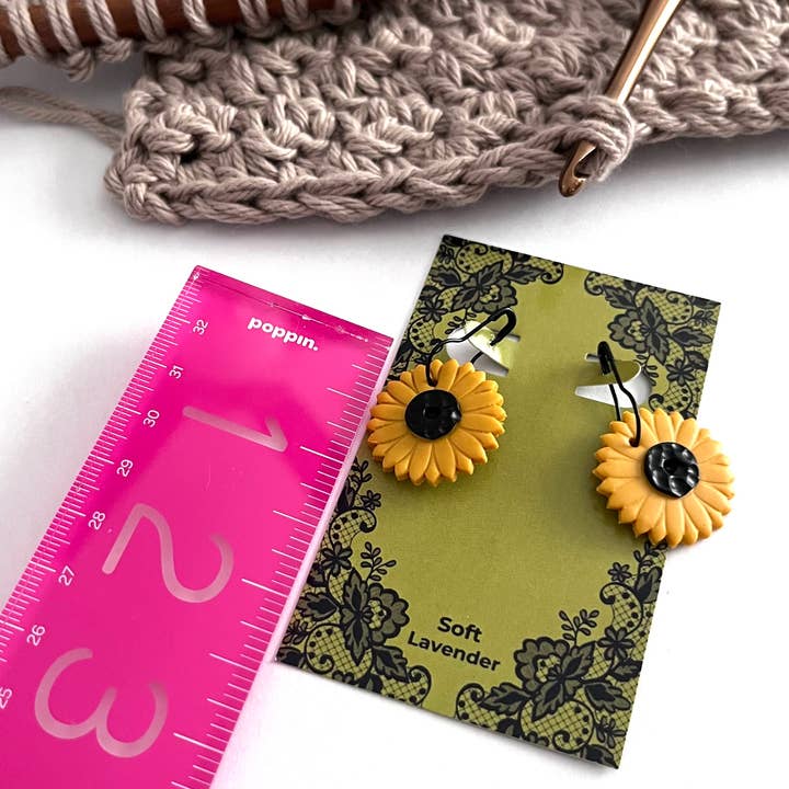 Soft Lavender - Wholesale Knitting/Crochet Supplies - Stitch Markers Sunflower Stitch Marker Yarn Knitting Crochet2