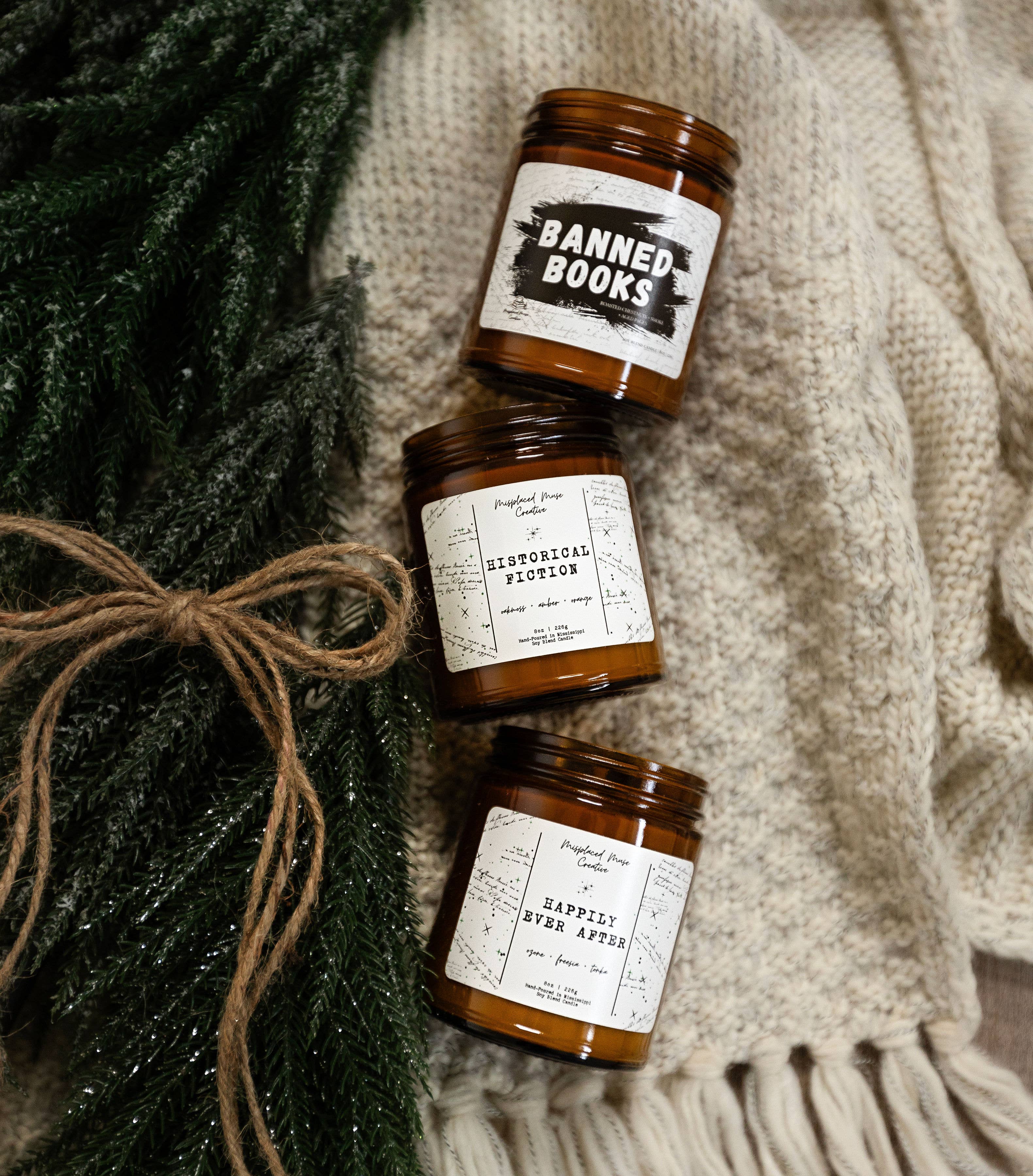 Misplaced Muse Creative - Wholesale Jar/Filled Candle - Banned Books Literary Candle (Roasted Walnuts + Vanilla)3