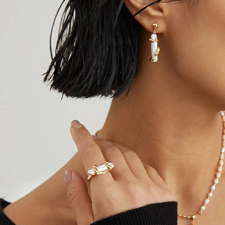 Stok Barok Parel Ring voor wholesale door Angel Barocco