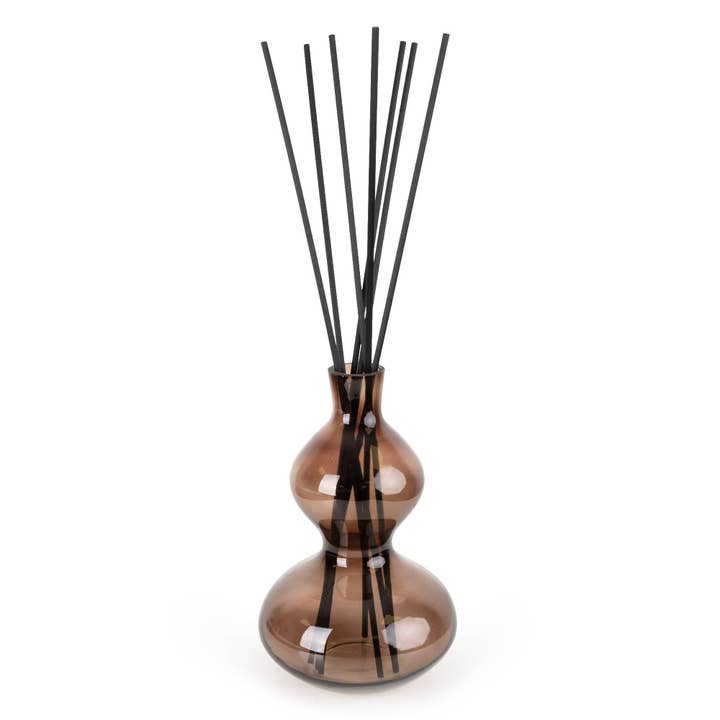 500ml Reed Diffuser Wavy Glass - Smokey Black 4PK for wholesale by Candlelight Products Ltd
