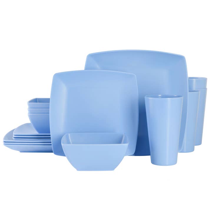 Gibson Home Grayson 16pc Dinnerware Set - Matte Blue for wholesale by Gibson Homewares
