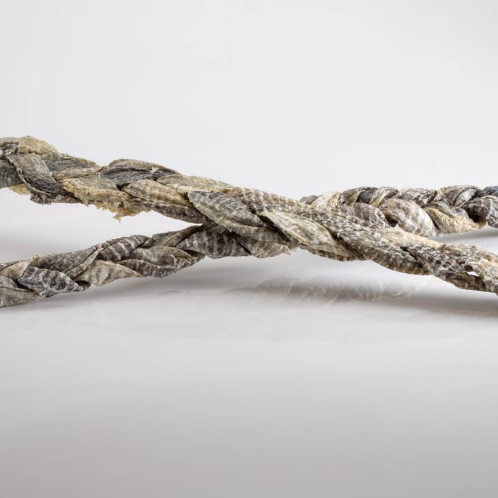 Collaskins - Wholesale Pet treats – Dog - 14" Braided Cod Skin pet treat1