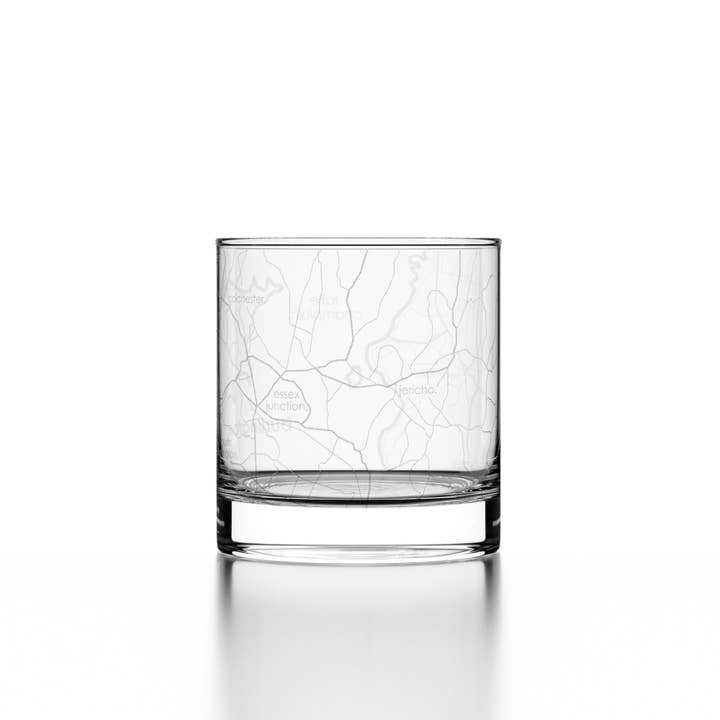 Well Told - Wholesale Drinking Glass/Cup - Burlington, VT City Map - Etched Whiskey Rocks Glass4