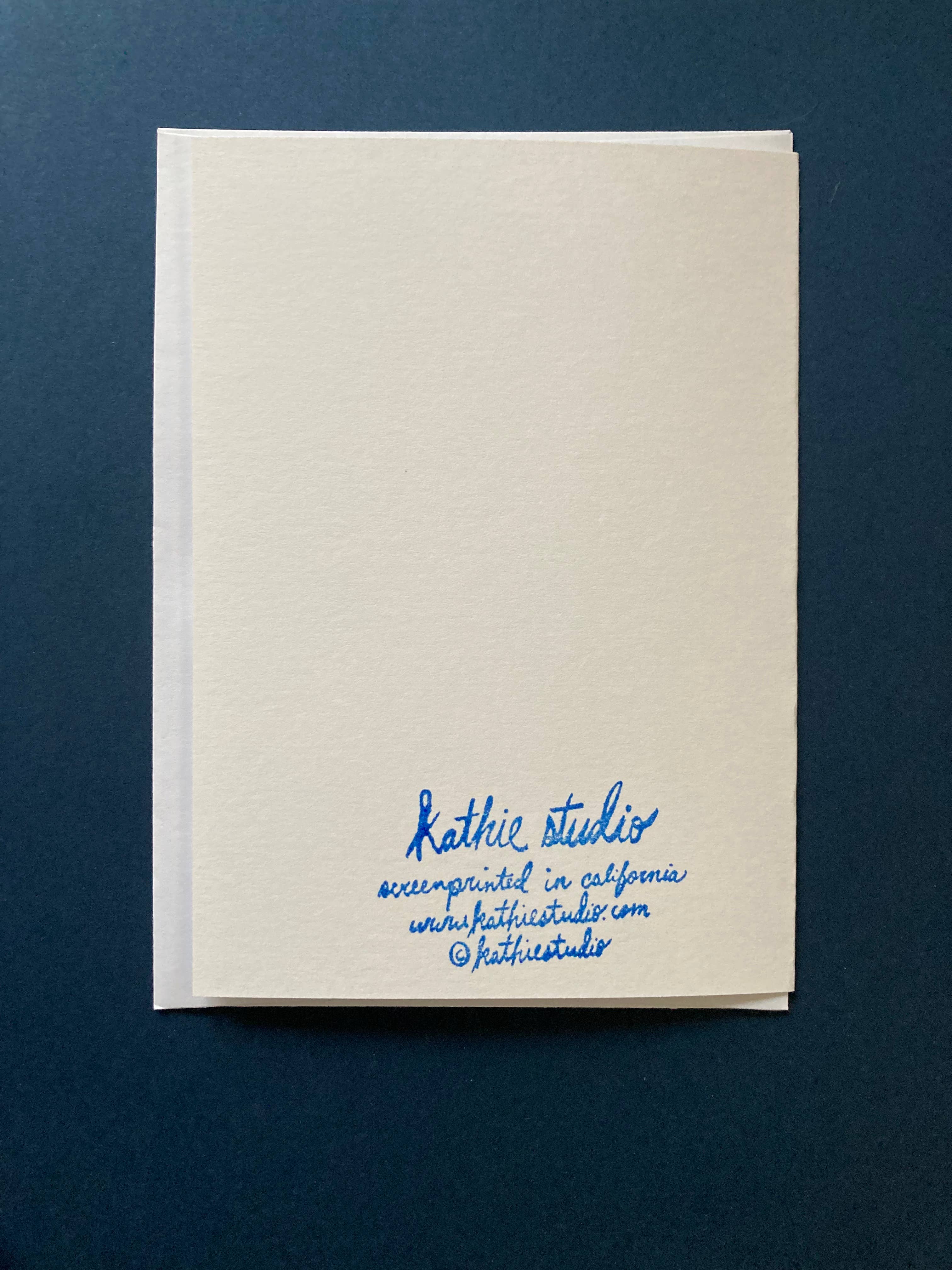 Kathie Studio - Wholesale Everyday Greeting Card - Mushroom and Ferns Blockprint Greeting Card1