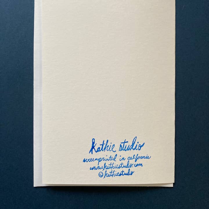 Kathie Studio - Wholesale Everyday Greeting Card - Mushroom and Ferns Blockprint Greeting Card1