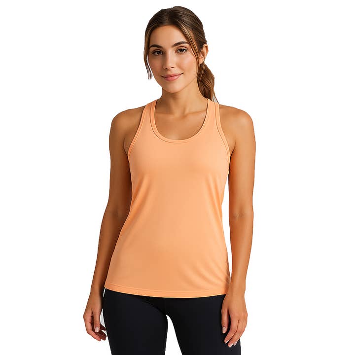 Dames Racerback Tanks met Vochtregulatie voor wholesale door Galaxy By Harvic