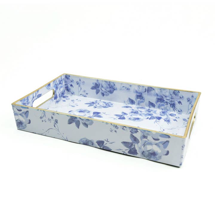 8 Oak Lane – wholesale Decorative tray – Blue Rose Vanity Tray