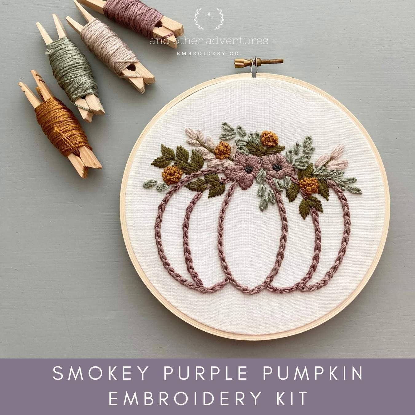 And Other Adventures Embroidery Co - Wholesale Embroidery/Cross Stitch Supplies - Beginner Hand Embroidery Kit - Smokey Purple Pumpkin2