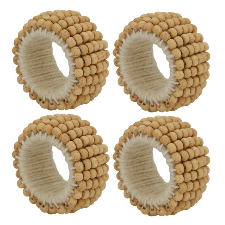 Saro Lifestyle - Wholesale Napkin ring - Wooden Bead Napkin Ring2