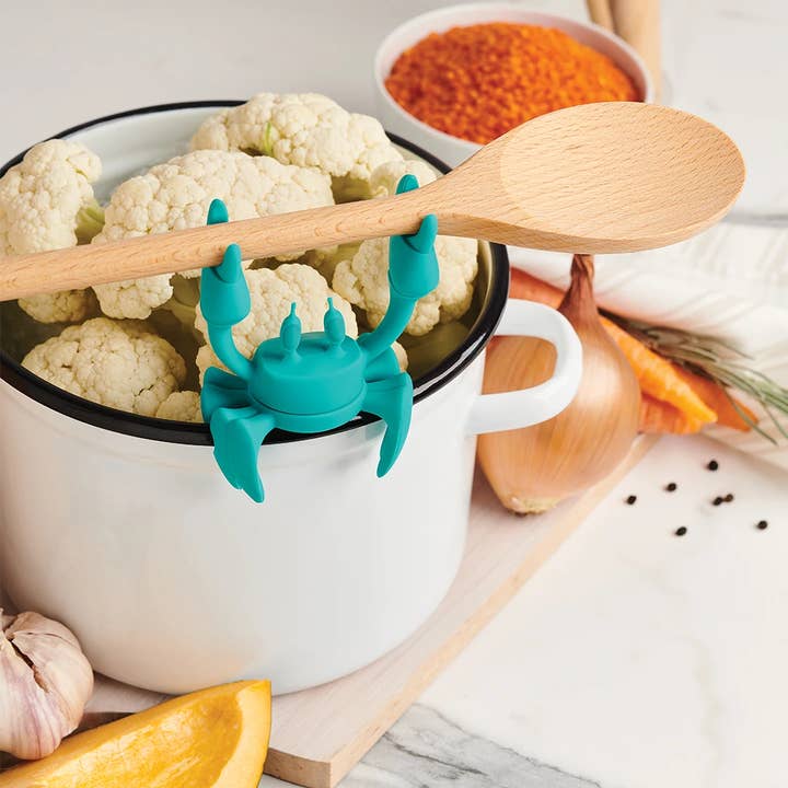 OTOTO - Wholesale Spoon Rest - Crab Rotating Spoon Rest, Steam Releaser (Aqua)