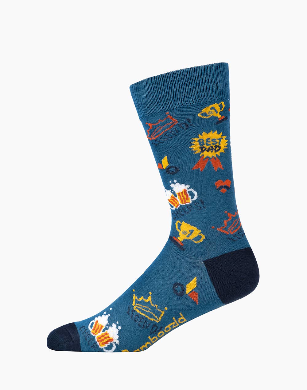 BLUE MENS BEST DAD BAMBOO SOCK for wholesale on Faire