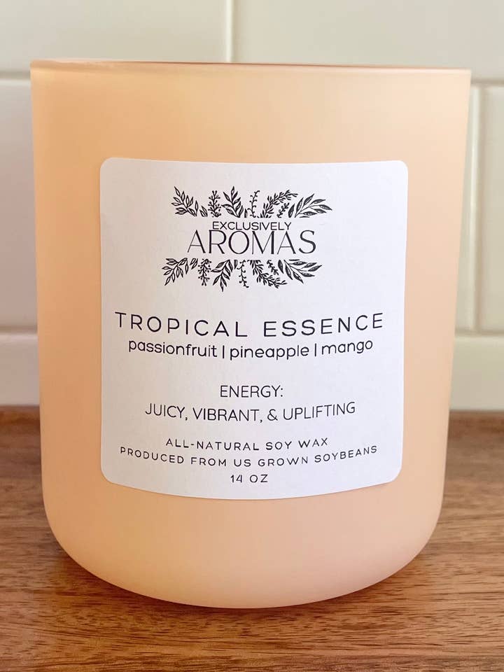 TROPICAL ESSENCE: Soy Candle, 14oz for wholesale by AROMAS