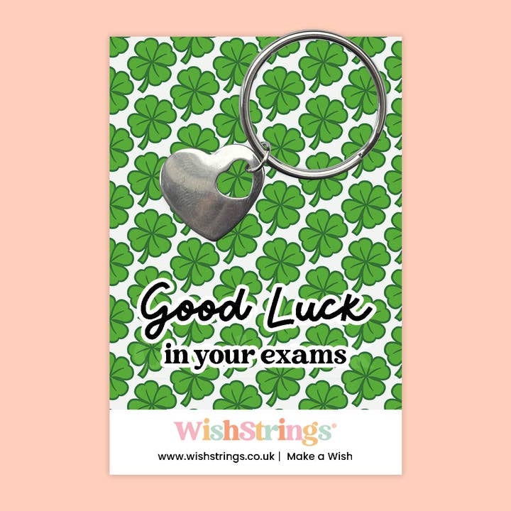 Buena suerte en tus exámenes - Llavero de corazón - J179 para venta al por mayor de WishStrings