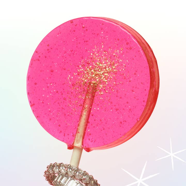 Lollipops Rosa e Dourado, Sabor Melancia, 10/Case-vegan por atacado de Sweet Caroline Confections