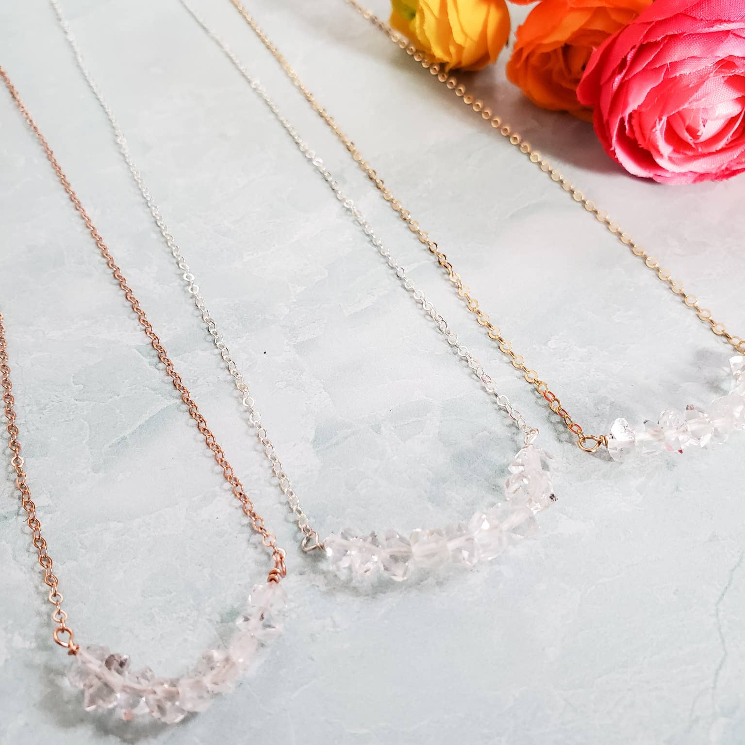 Salt and Sparkle - Wholesale Pendant/Charm Necklace - Herkimer Diamond Crystal Bar Necklace11