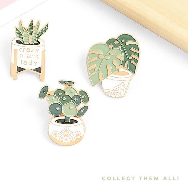 Wholesale Plant Pins! Teach Love Inspire - Pretty Pot Enamel Badge Pin -  (9115) for your store - Faire
