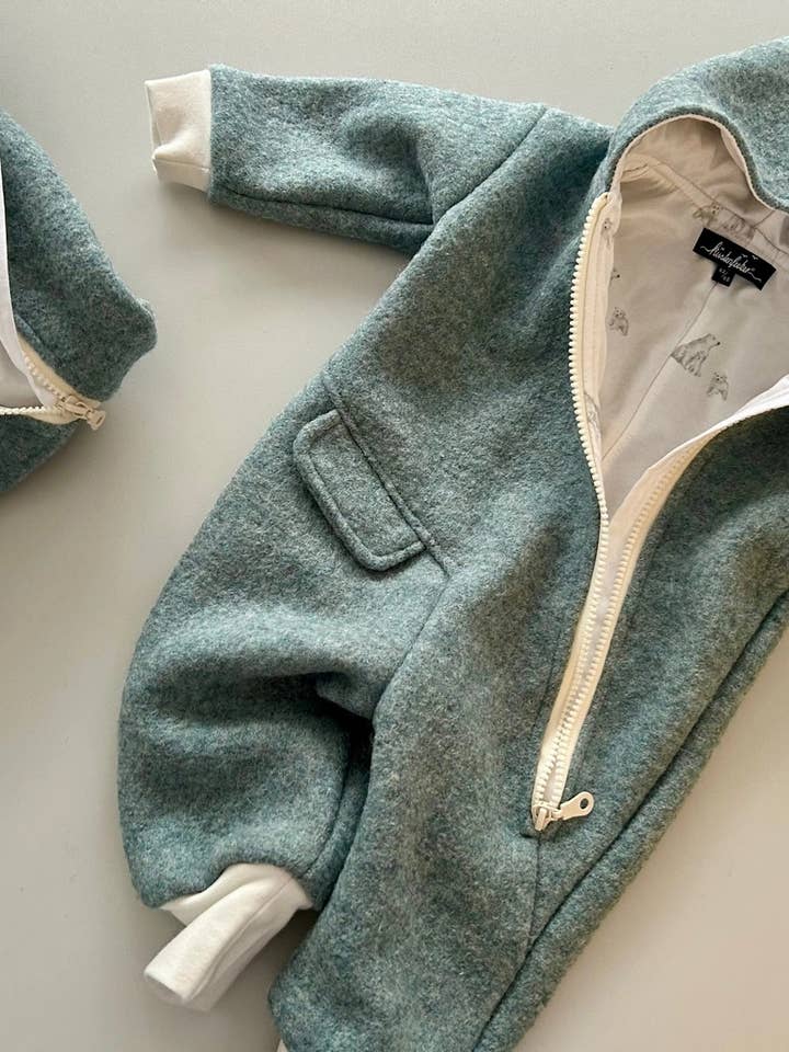 Overall Polar Bear Bay in Mint – OEKO-TEX® Wool, handmade for wholesale on Faire8