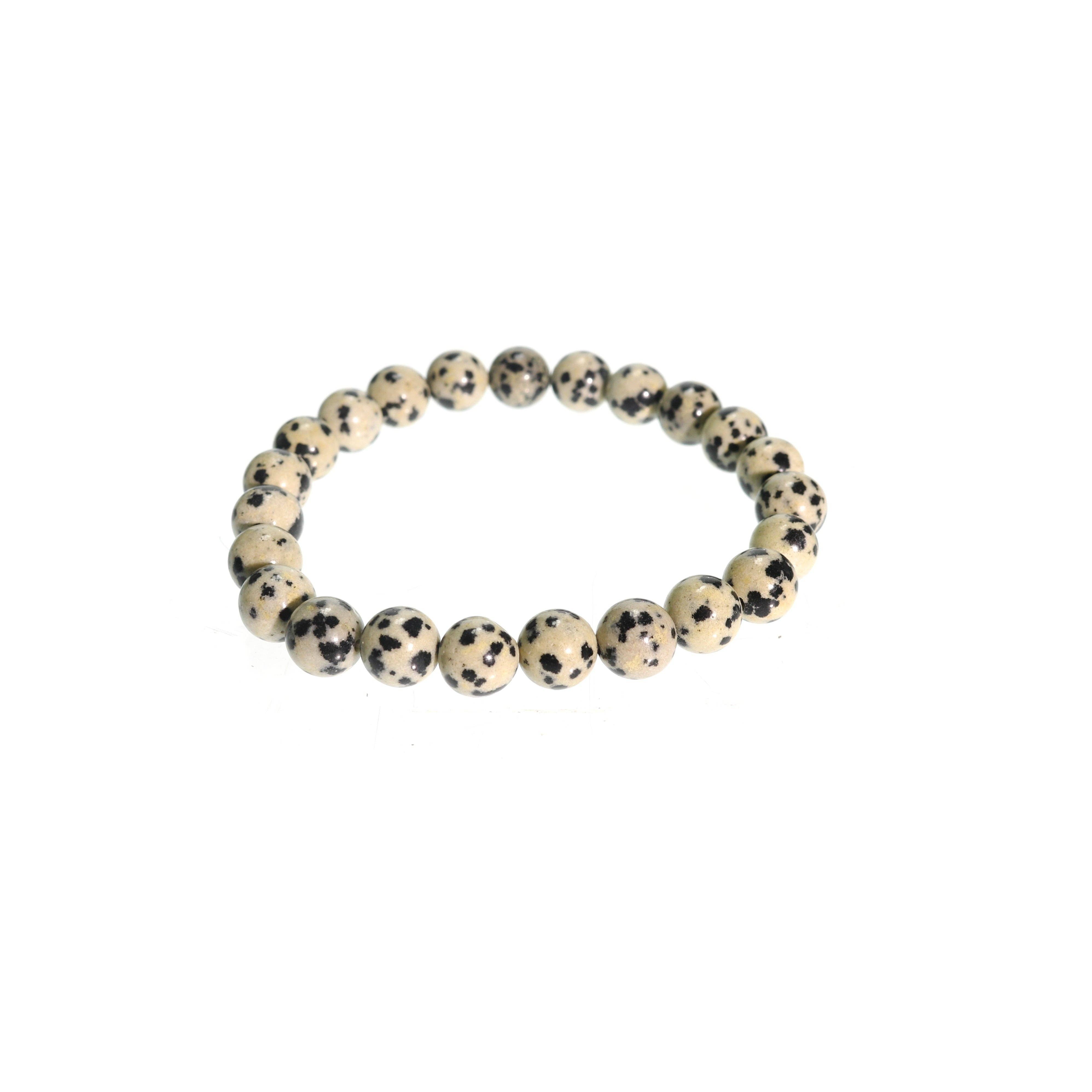 Stonebridge Imports - Vente Bracelet de perles - Bracelet rond en jaspe dalmate, 8 mm0