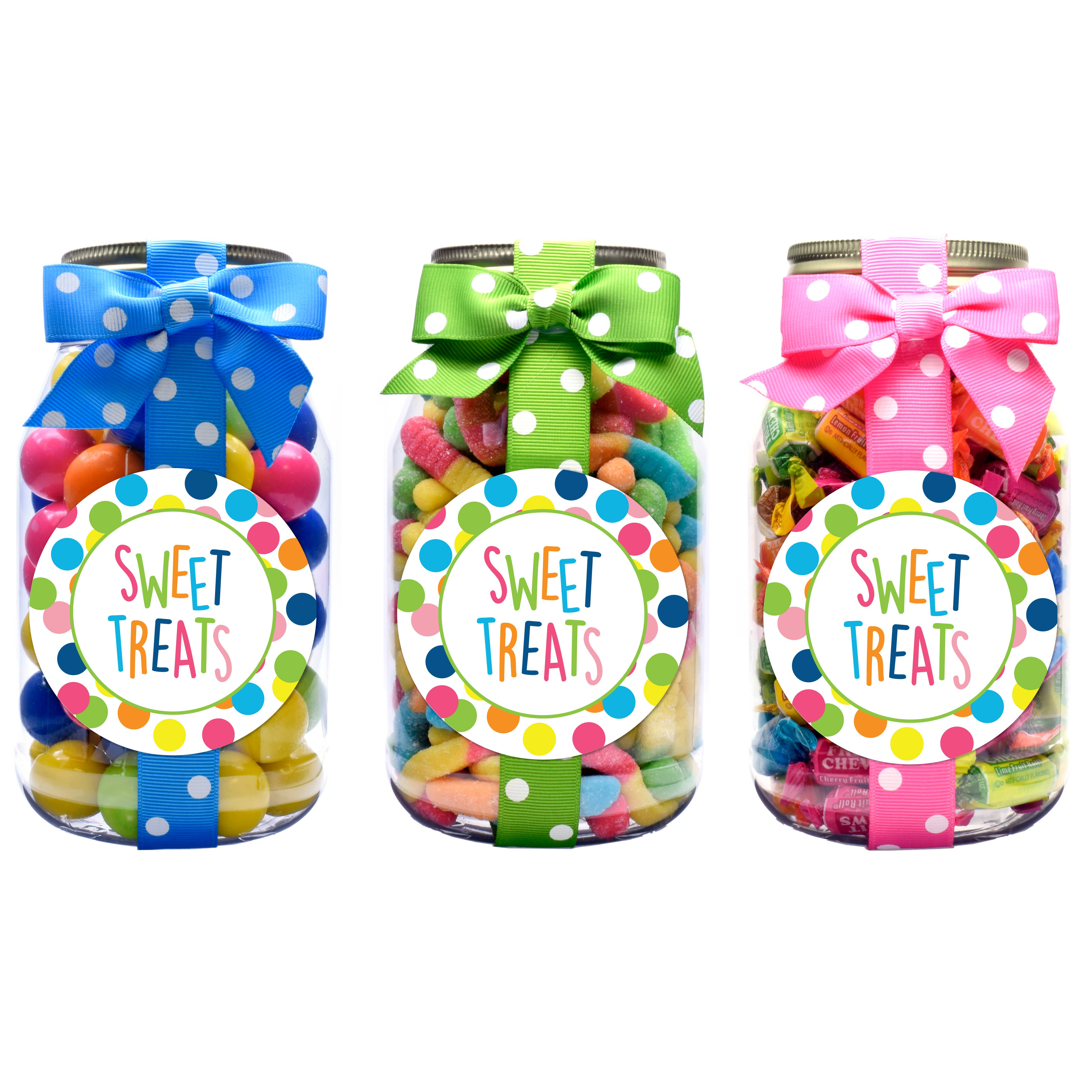Wholesale Candy Jars Happy Dot Sweet Treats Quart for your store Faire