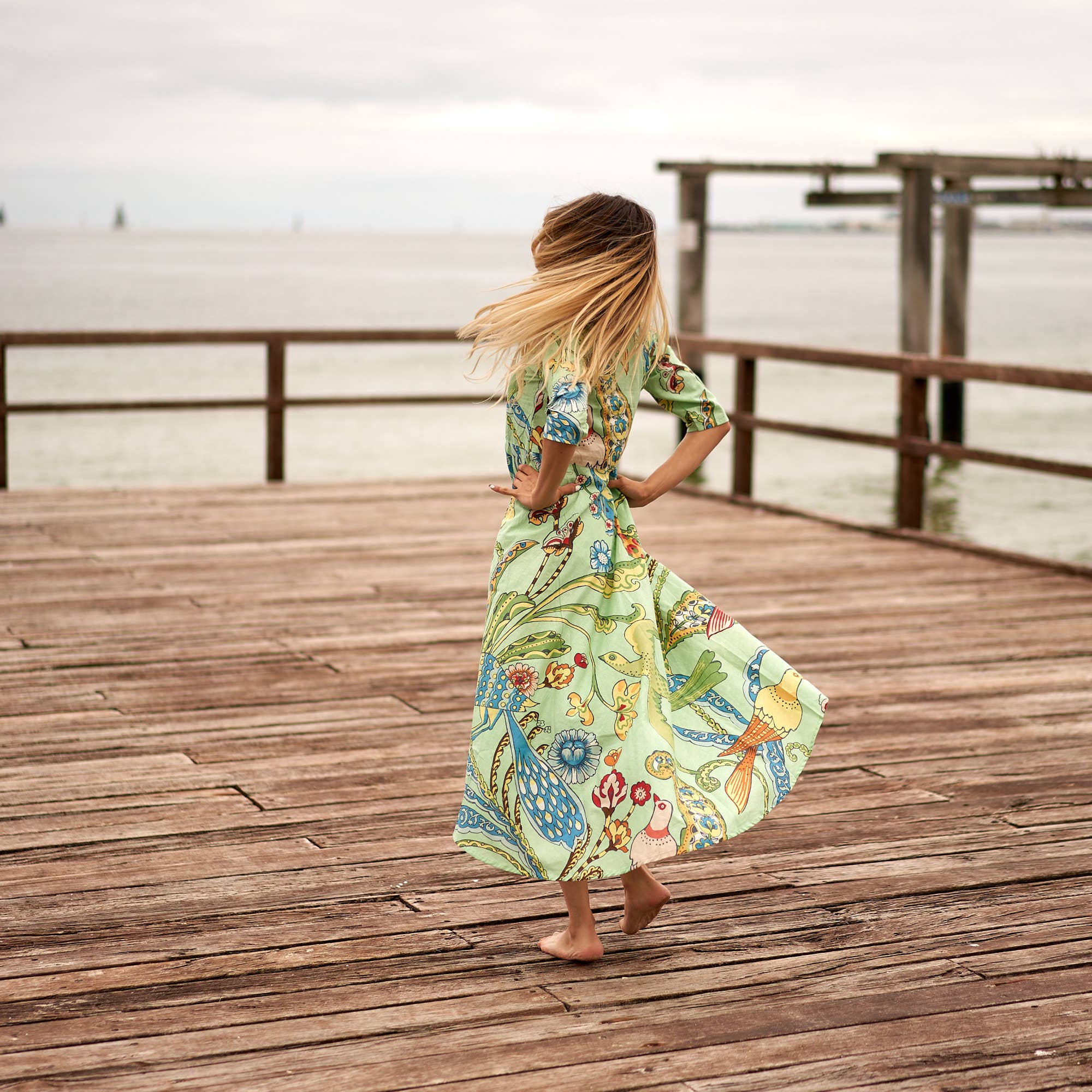 Linen Connections - Wholesale Kaftan - Dames - Set van 2* katoenen maxi boho zomerjurk kimono kaftan1