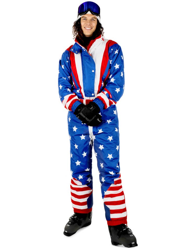 Tipsy Elves - Wholesale Ski Suit - Men's - Americana Snow Suit - Men's Patriotic USA Ski Suit