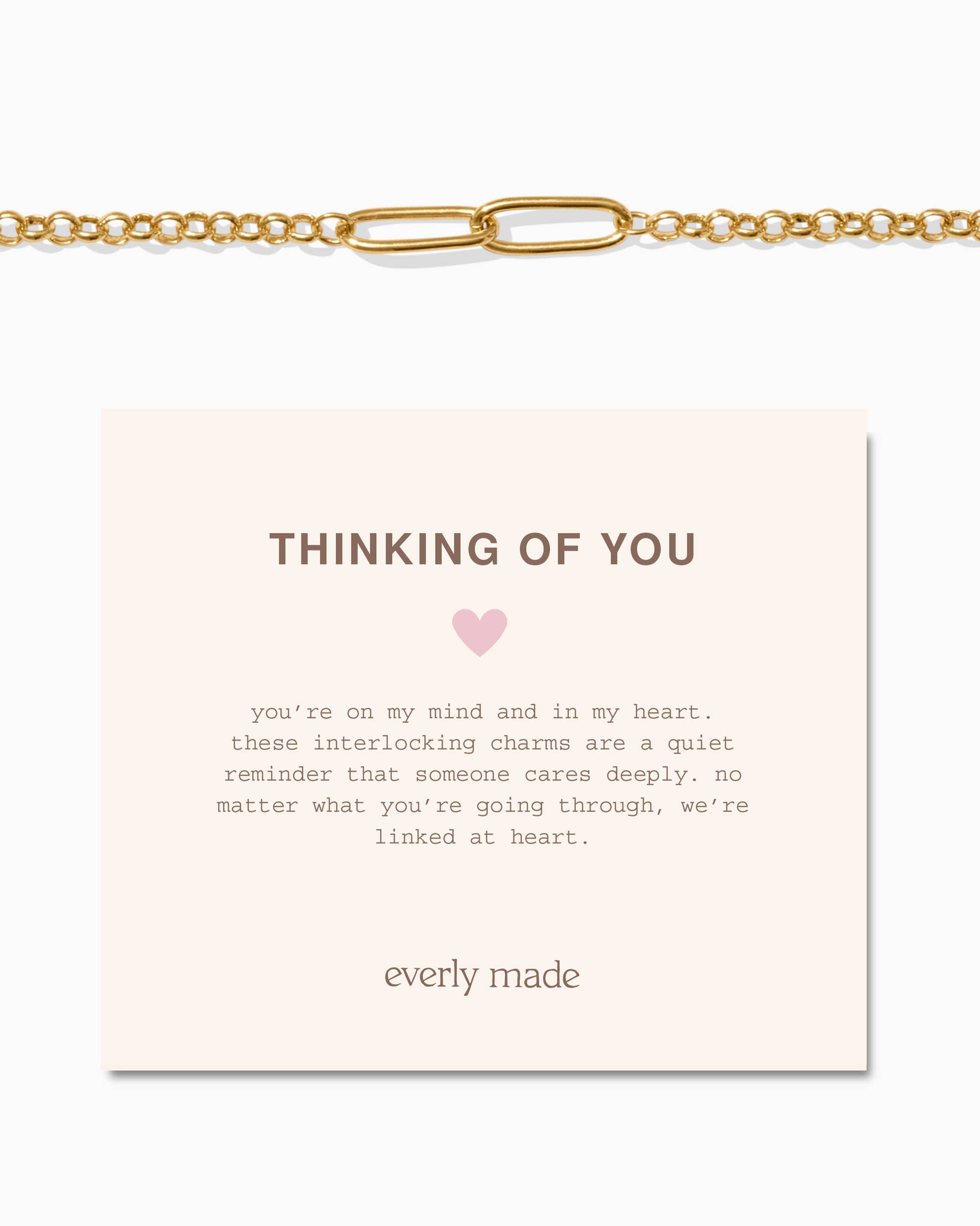 Everly Made - Wholesale Charm/Dangle Bracelet - Linked Bracelet • Thinking of You 1