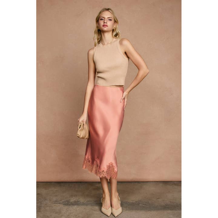 Mat Satin Blondekantet Pencilnederdel for engroshandel hos Dress Forum