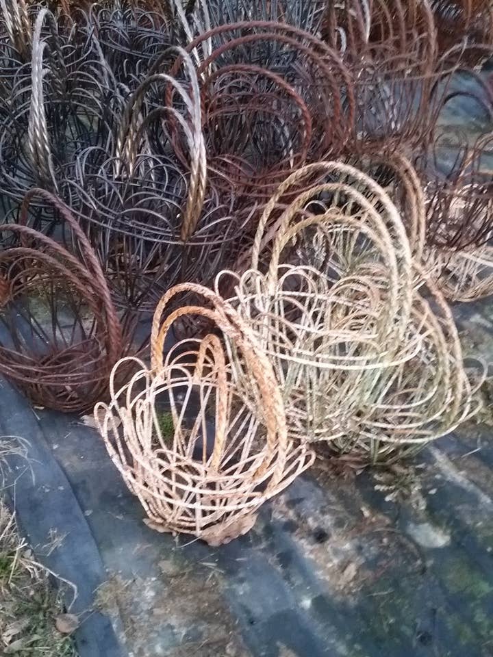 Rope Handle Baskets Planters Hanging Set of 3 for wholesale by Garden Iron And More